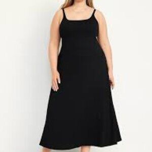 Fit & Flare Rib-Knit Maxi Dress